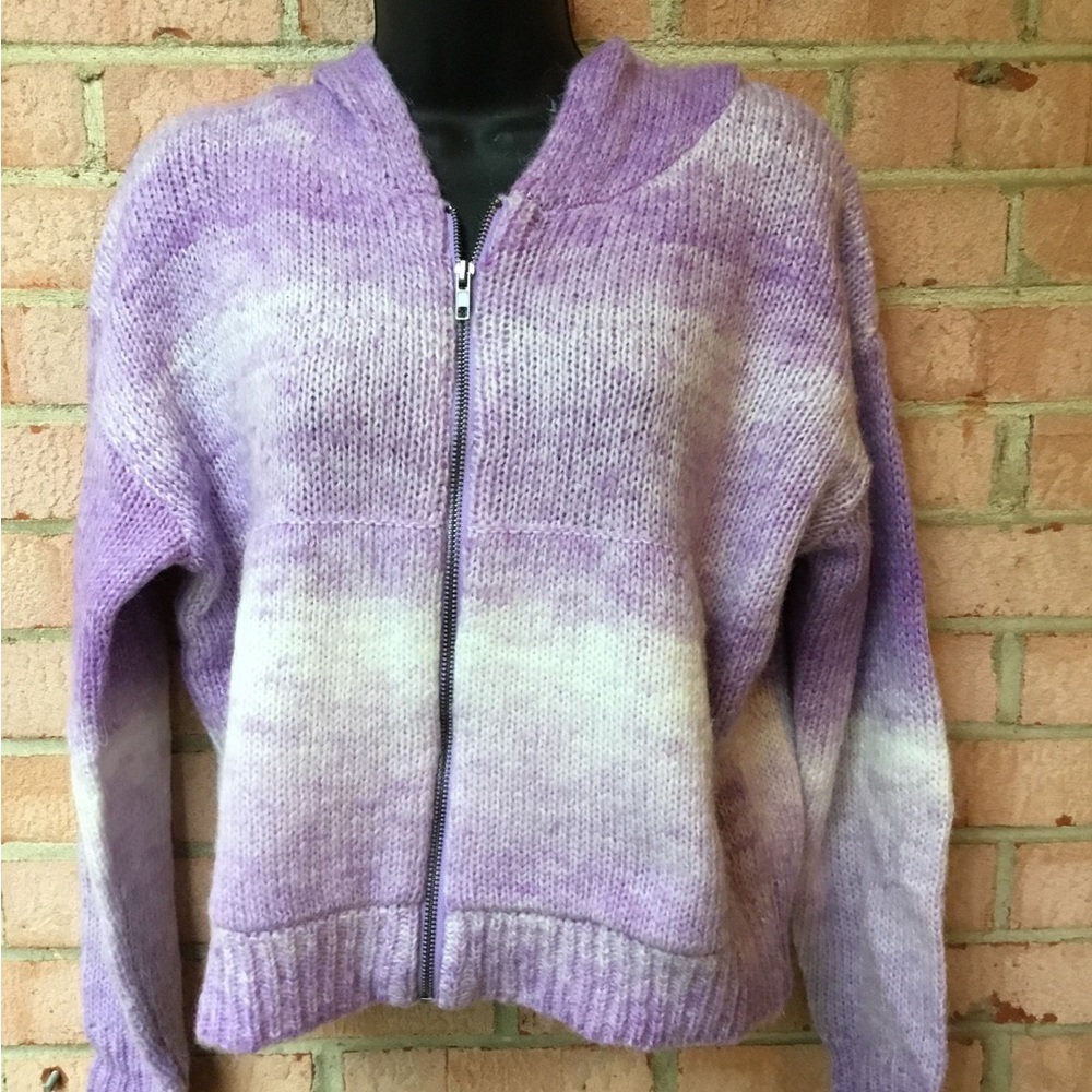 Purple ombre cardigan sweater